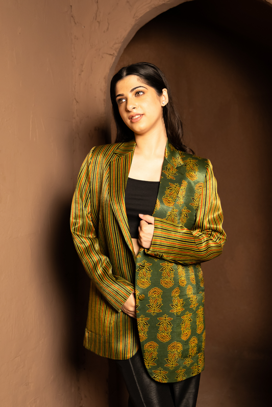 Green Print Blazer